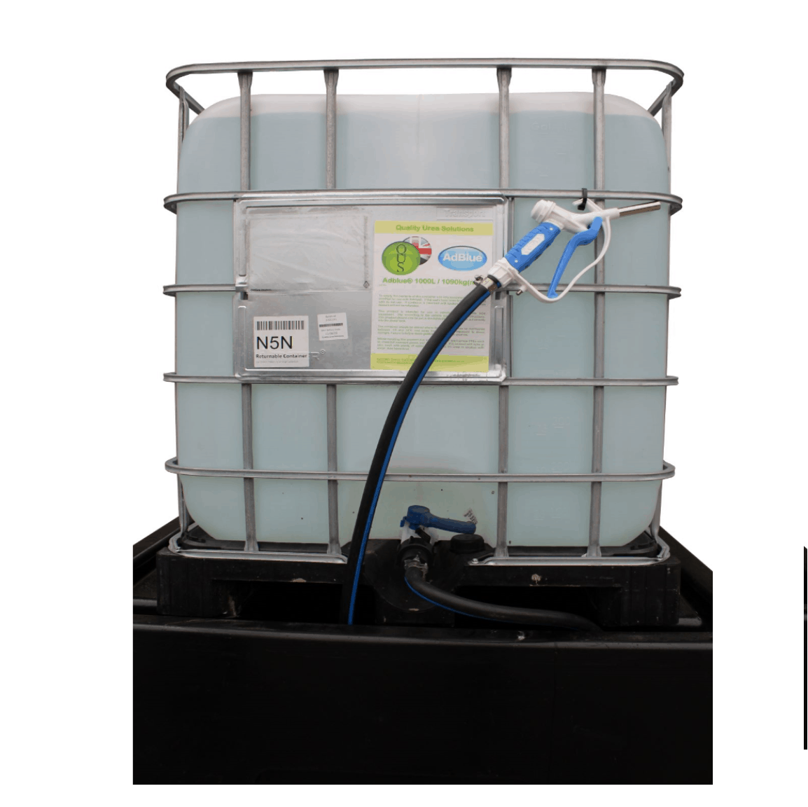 1000Ltrs AdBlue®, IBC charge & gravity feed pipework Quality Urea